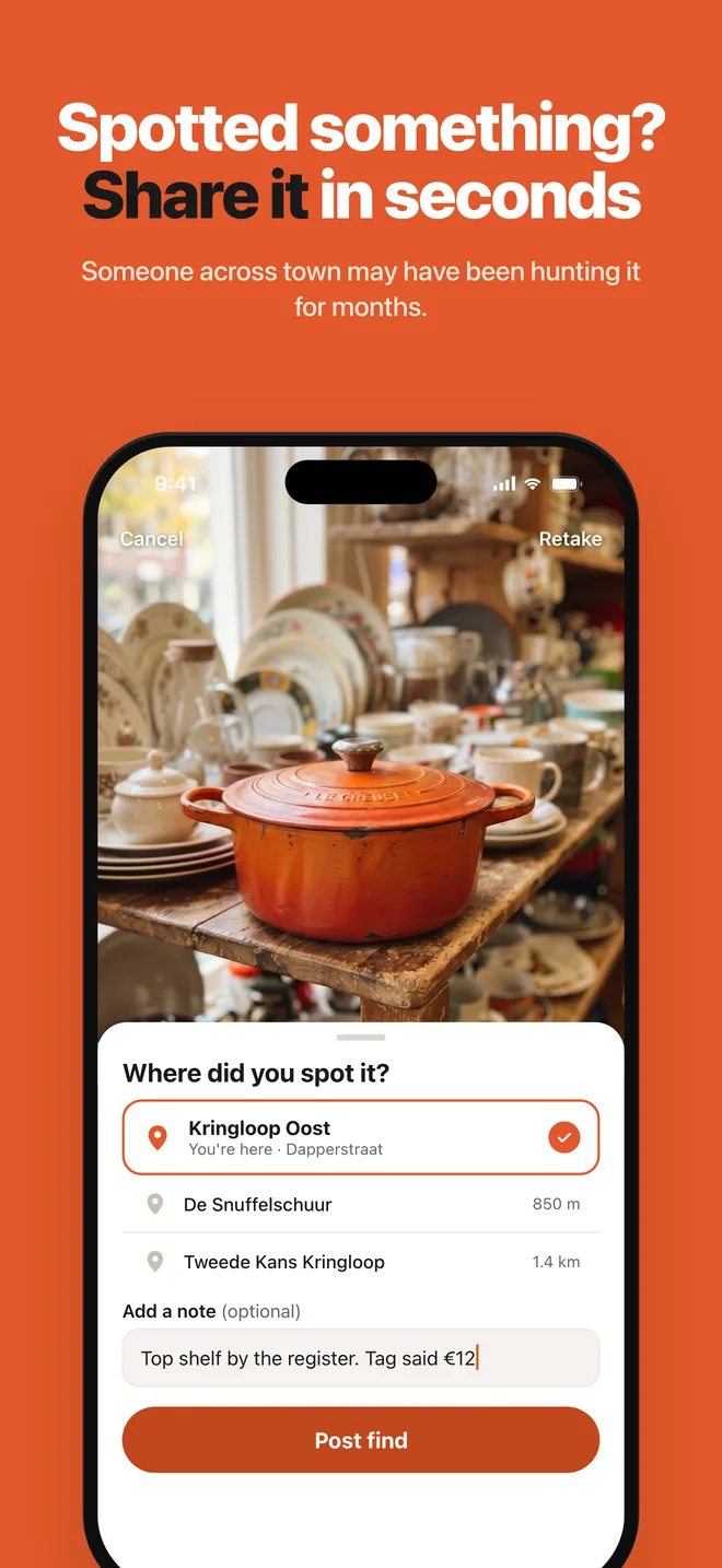 Spotted something? Share it in seconds