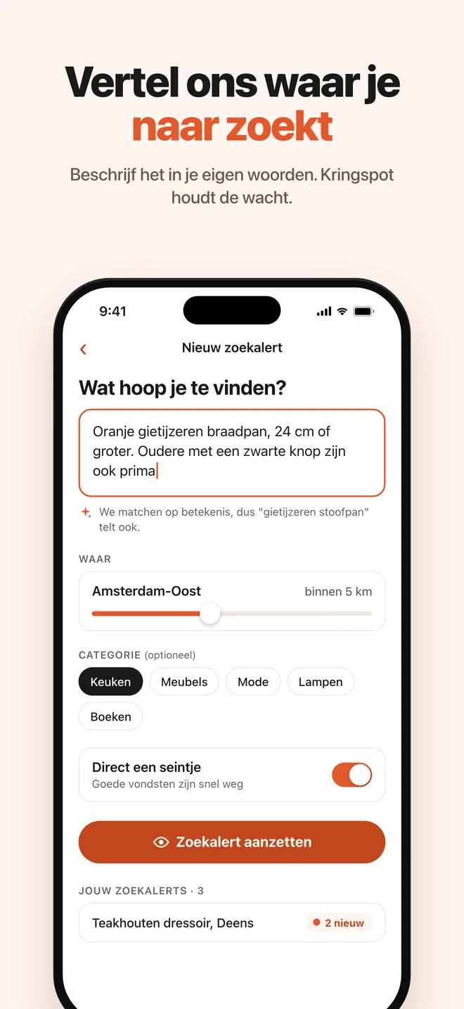 Beschrijf in je eigen woorden wat je zoekt